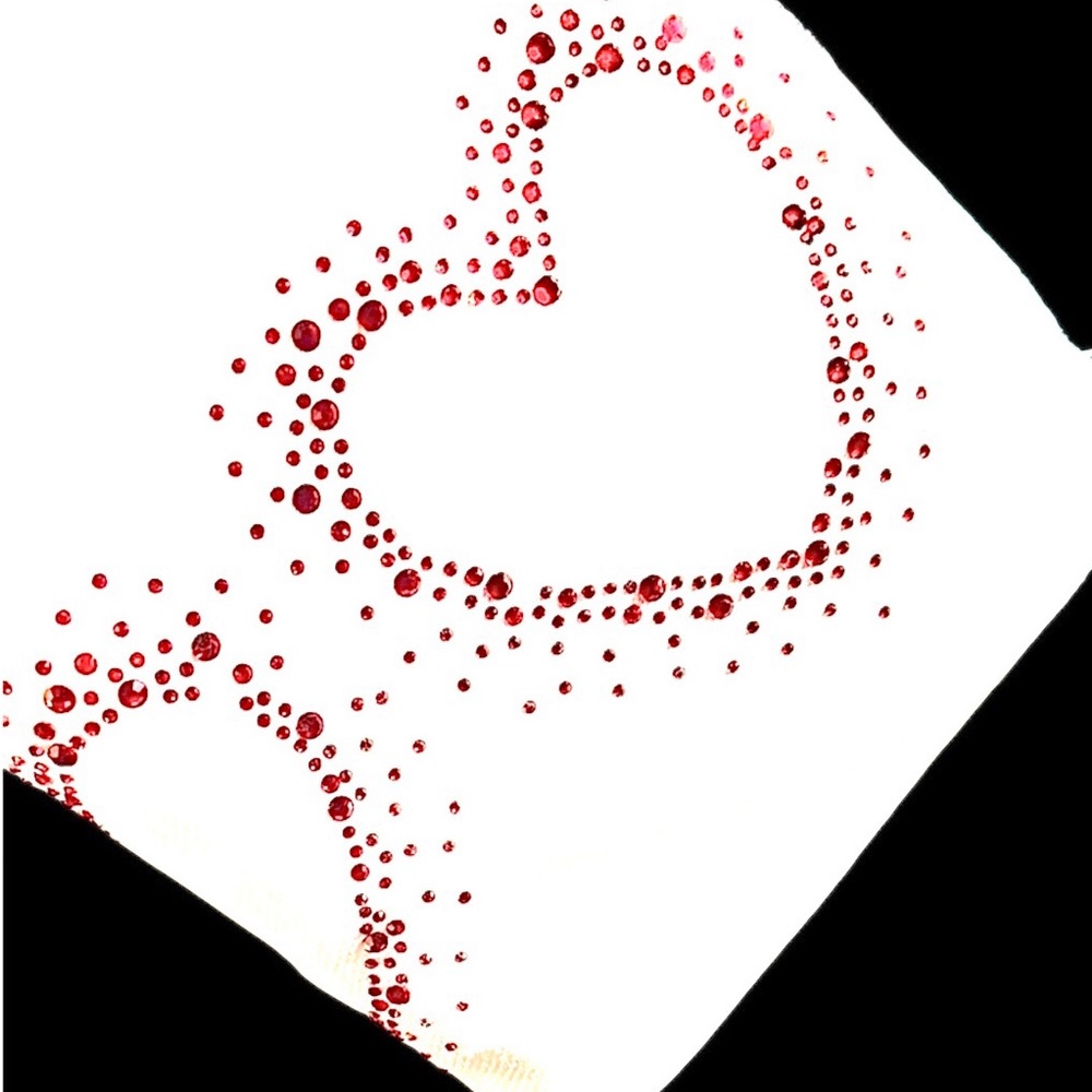 Red Rhinestones Hearts Hand Towels Set NEW WITH TAGS - Picture 8 of 9